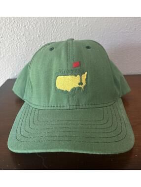 Vintage Green Masters Hat Ball Cap Leather Strap American Needle
